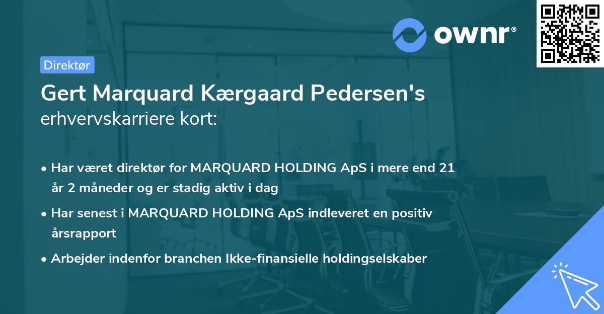 Gert Marquard Kærgaard Pedersen's erhvervskarriere kort