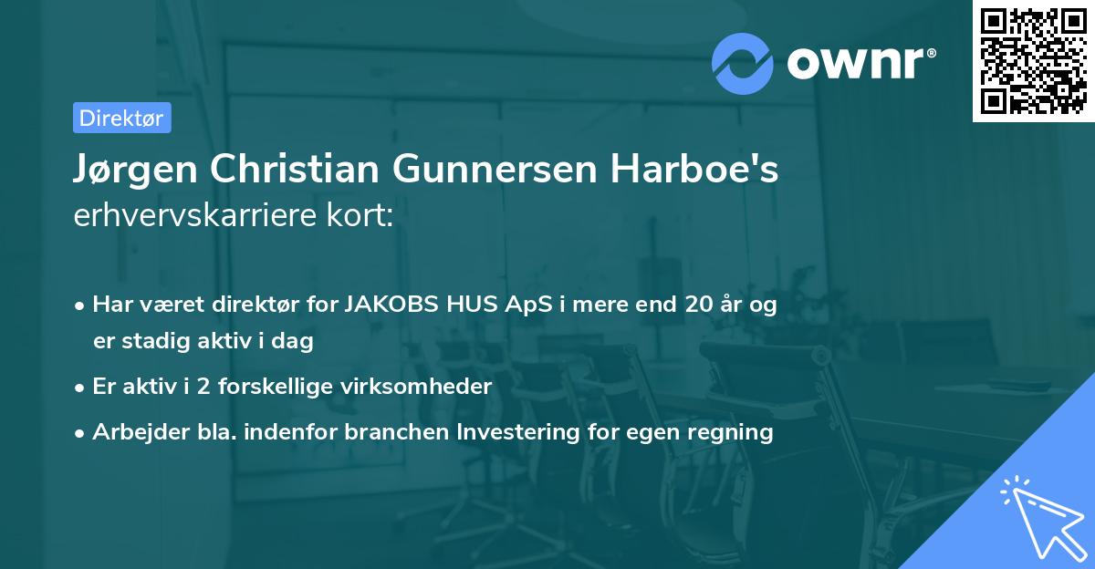 Jørgen Christian Gunnersen Harboe's erhvervskarriere kort