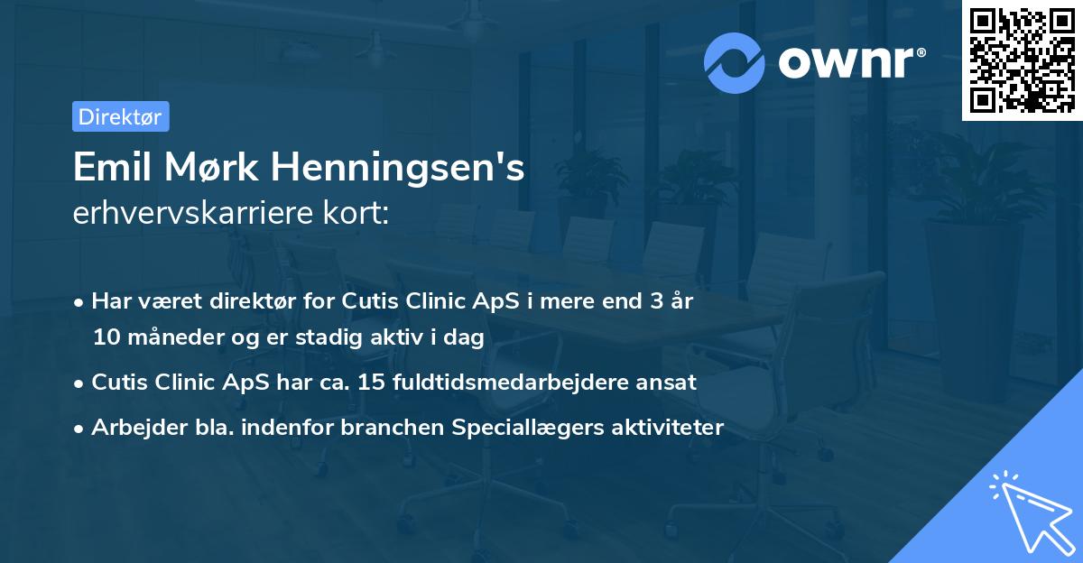 Emil Mørk Henningsen's erhvervskarriere kort