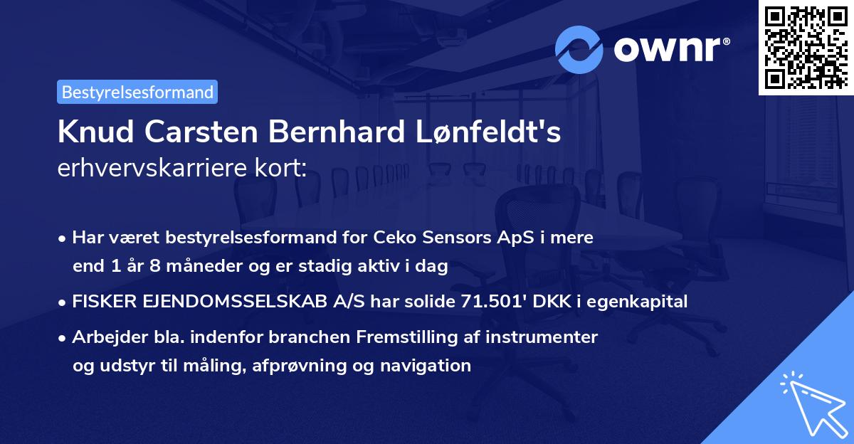Knud Carsten Bernhard Lønfeldt's erhvervskarriere kort
