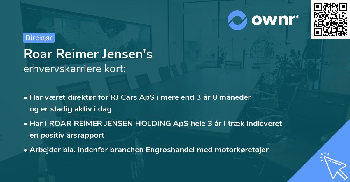 Roar Reimer Jensen's erhvervskarriere kort