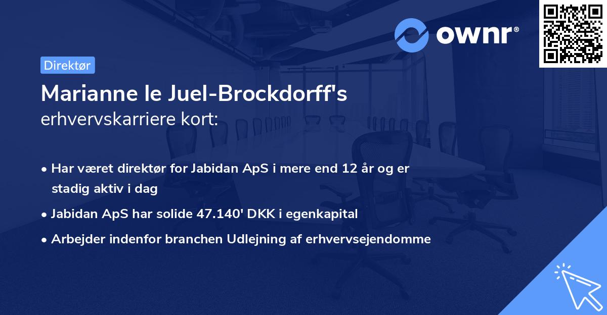 Marianne le Juel-Brockdorff's erhvervskarriere kort