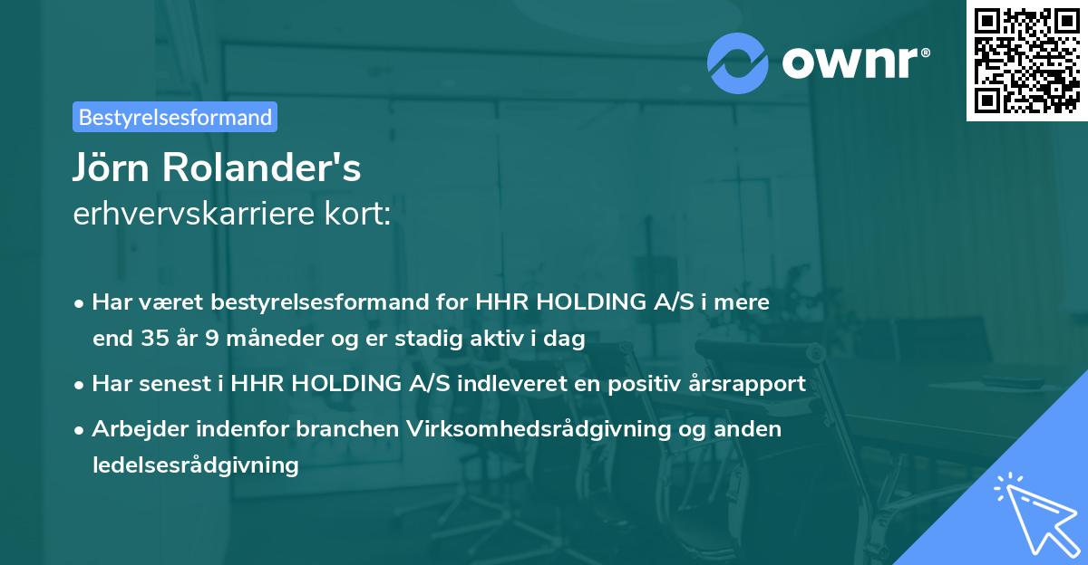 Jörn Rolander's erhvervskarriere kort
