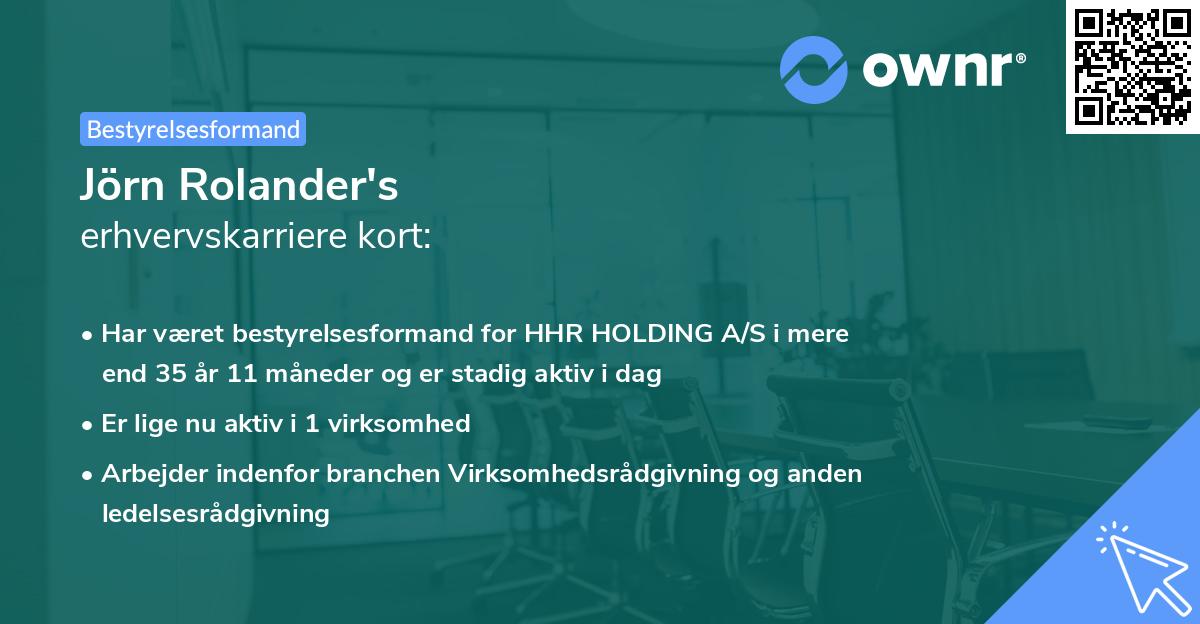 Jörn Rolander's erhvervskarriere kort