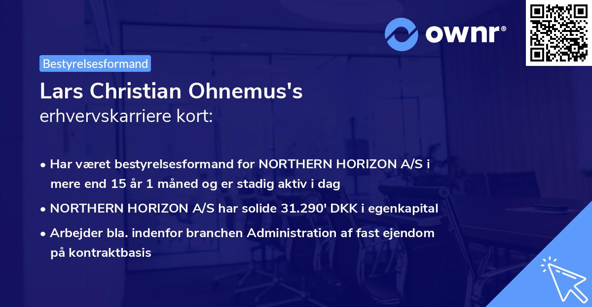 Lars Christian Ohnemus's erhvervskarriere kort
