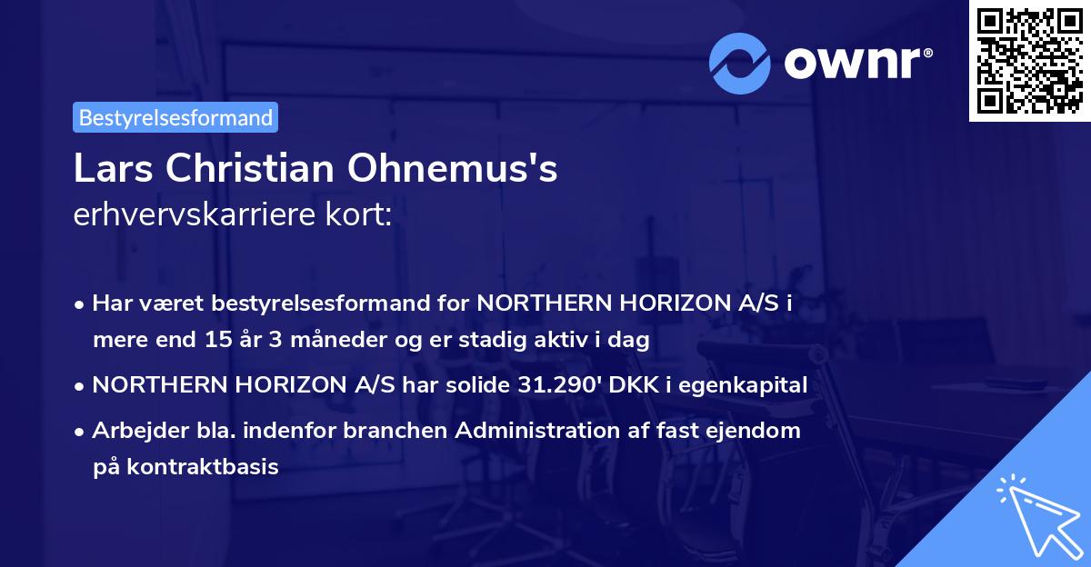Lars Christian Ohnemus's erhvervskarriere kort