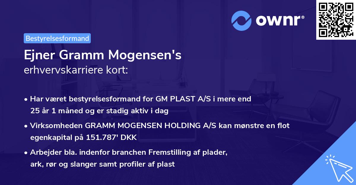 Ejner Gramm Mogensen's erhvervskarriere kort