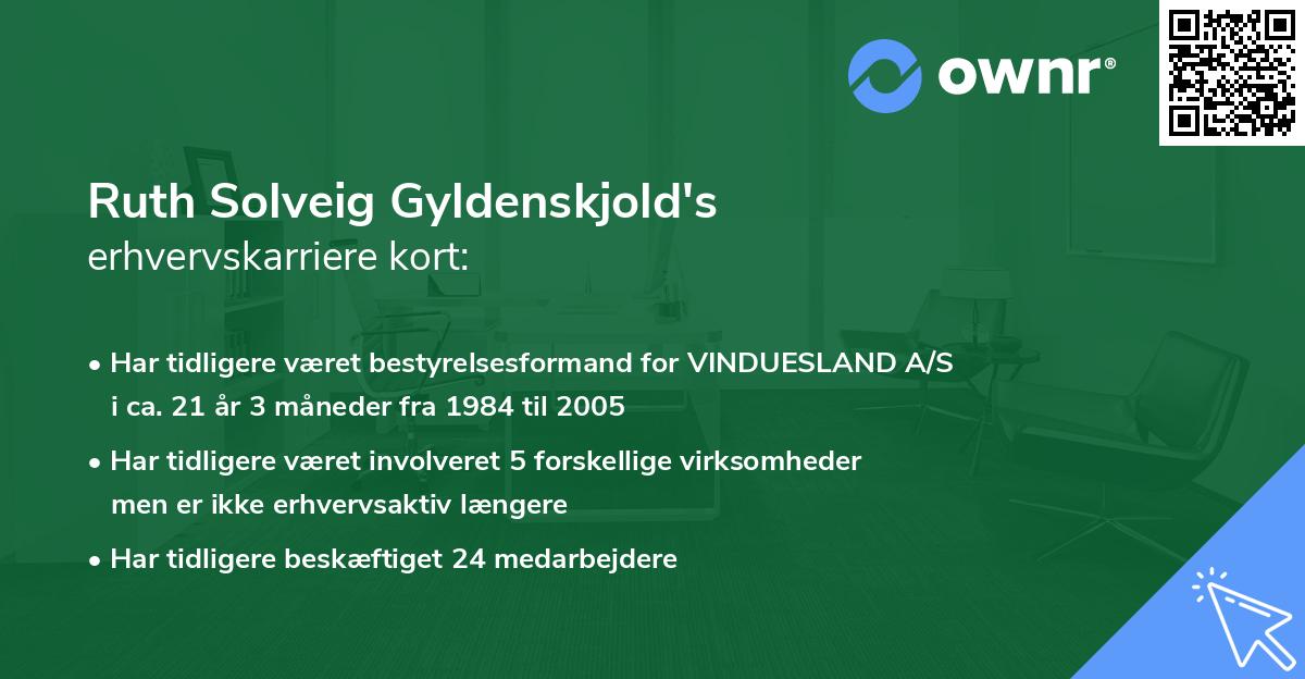 Ruth Solveig Gyldenskjold's erhvervskarriere kort