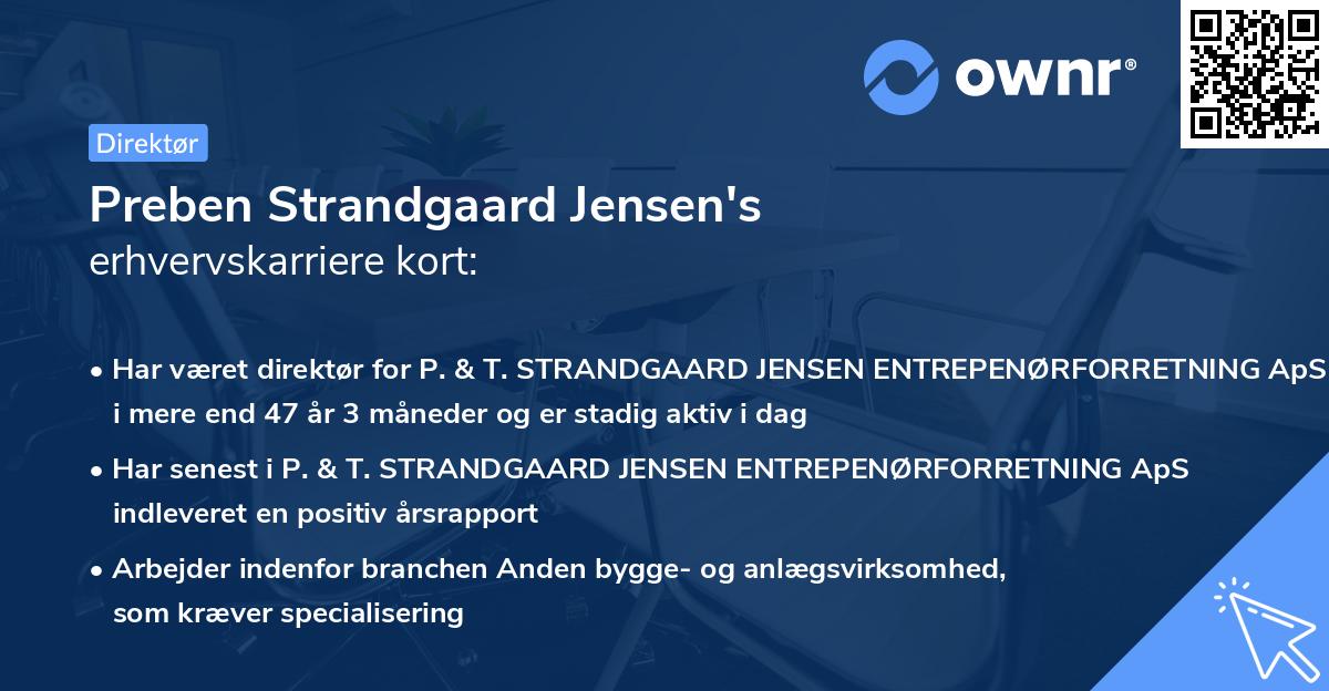 Preben Strandgaard Jensen's erhvervskarriere kort