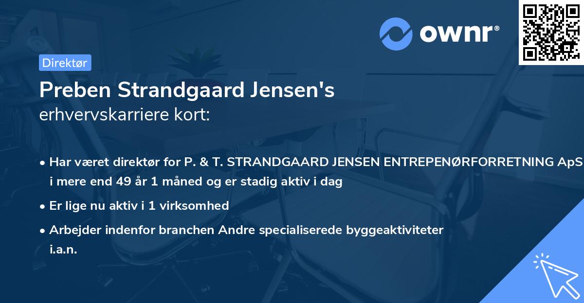 Preben Strandgaard Jensen's erhvervskarriere kort