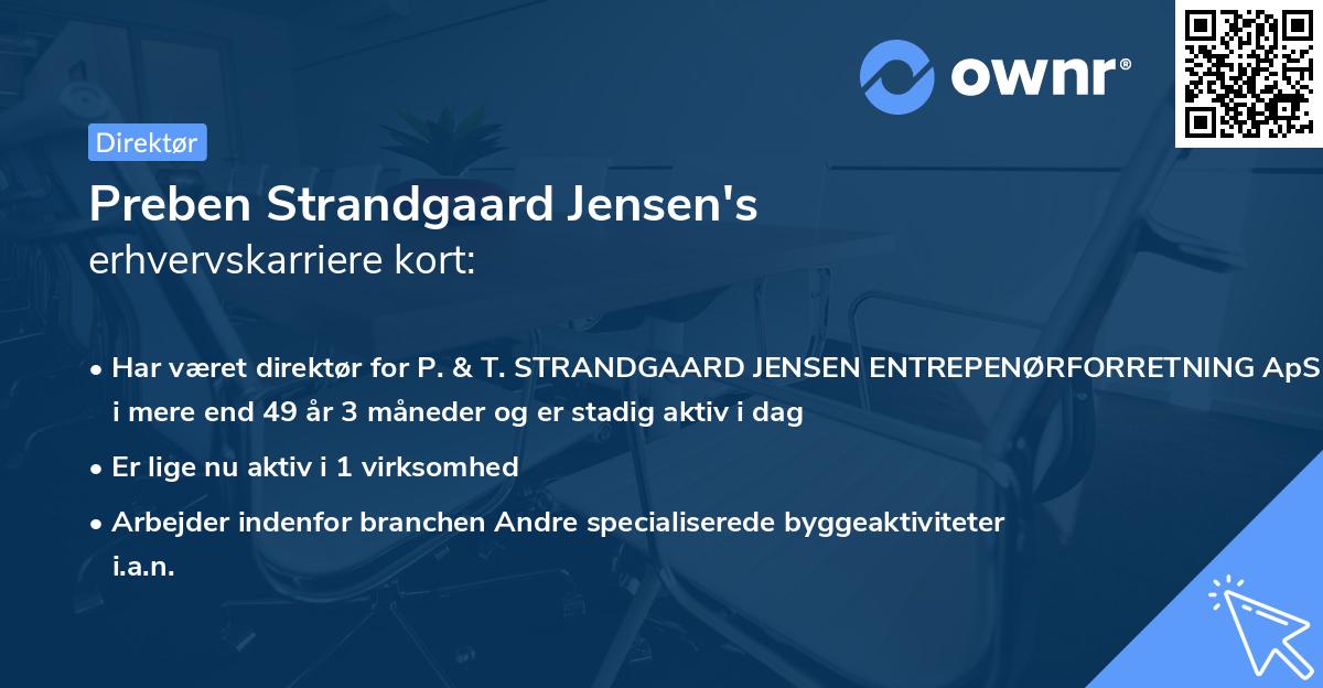 Preben Strandgaard Jensen's erhvervskarriere kort