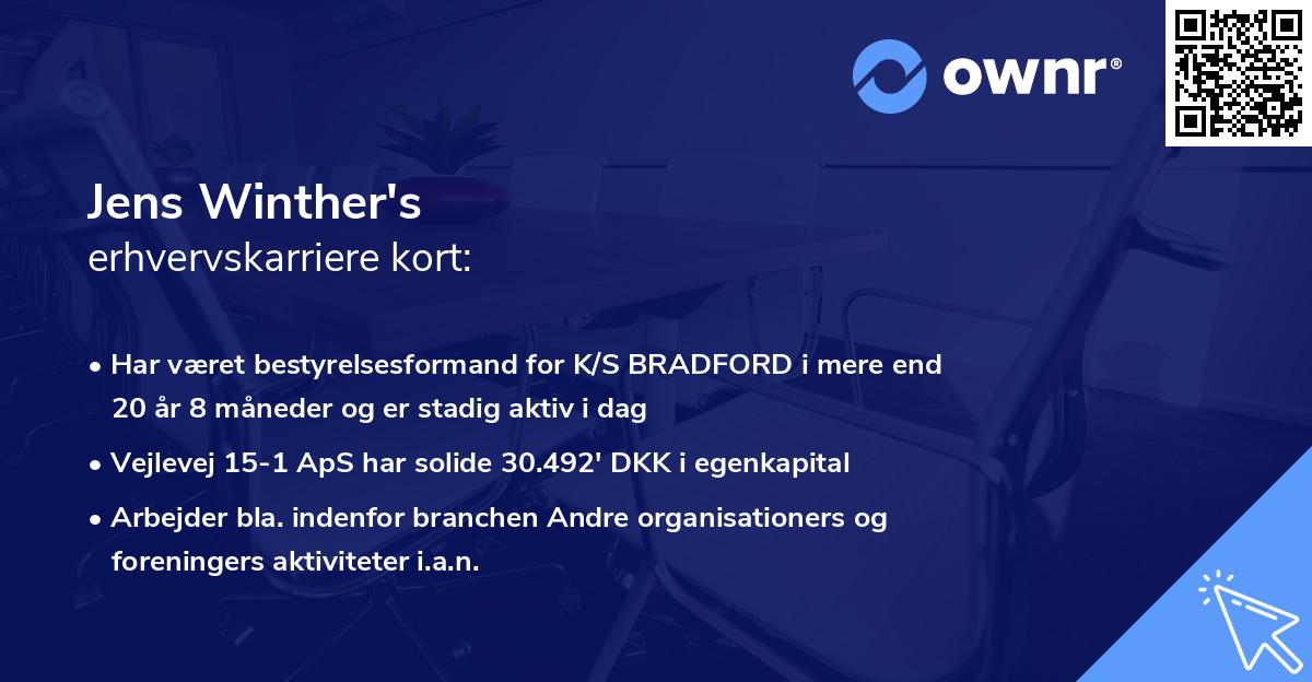 Jens Winther's erhvervskarriere kort