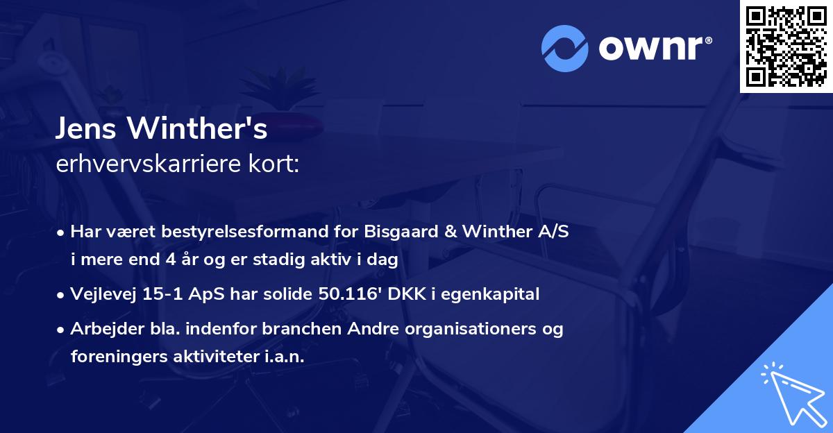 Jens Winther's erhvervskarriere kort