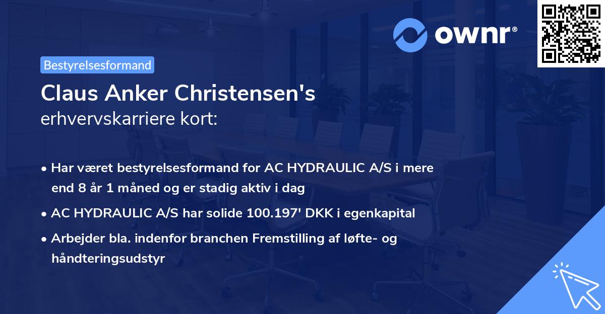 Claus Anker Christensen's erhvervskarriere kort