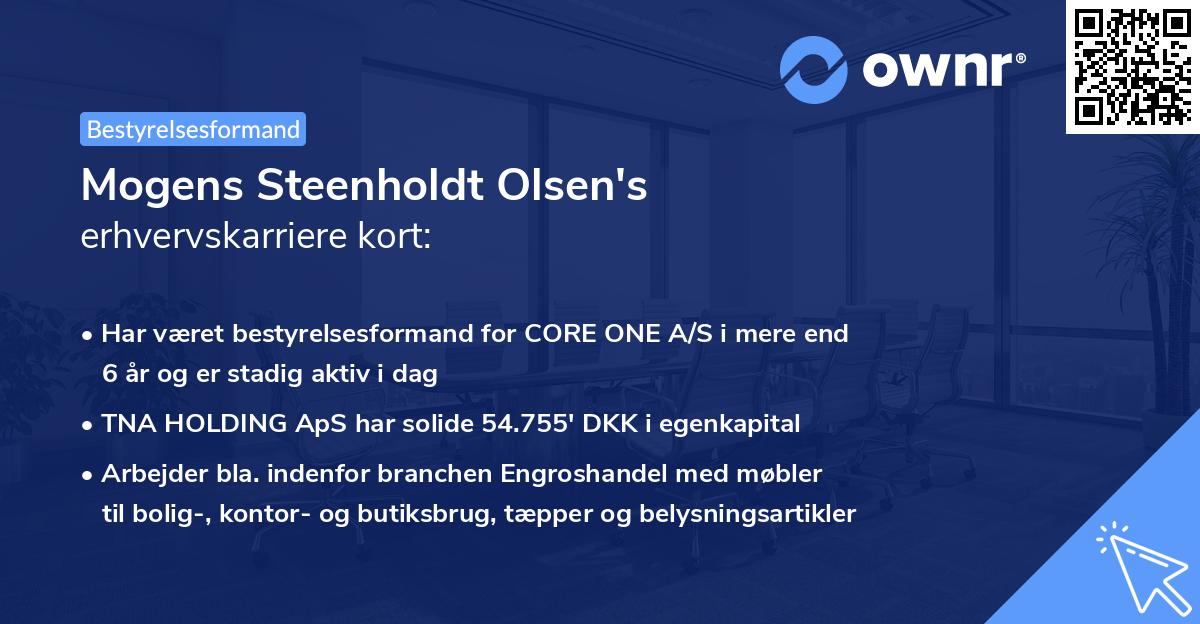 Mogens Steenholdt Olsen's erhvervskarriere kort