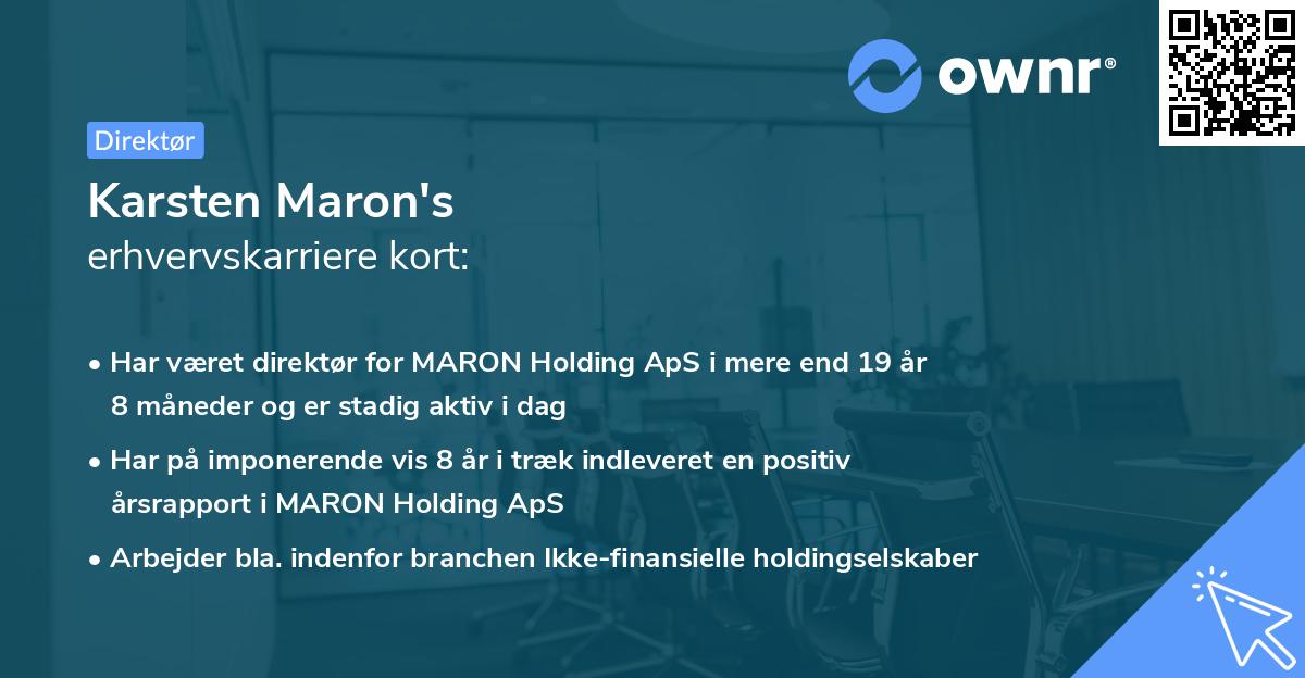 Karsten Maron's erhvervskarriere kort