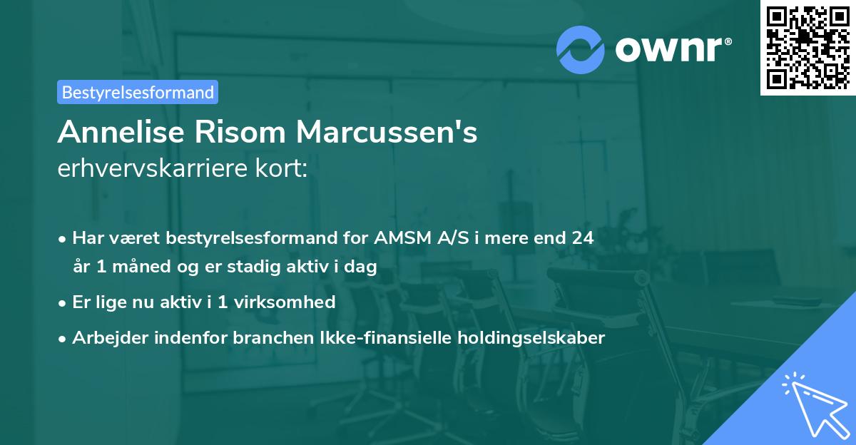 Annelise Risom Marcussen's erhvervskarriere kort