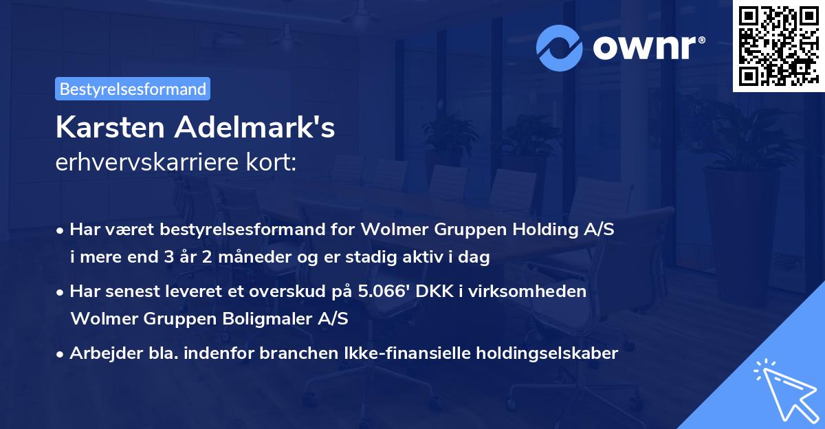 Karsten Adelmark's erhvervskarriere kort