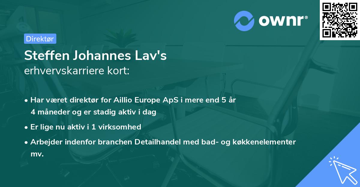 Steffen Johannes Lav's erhvervskarriere kort
