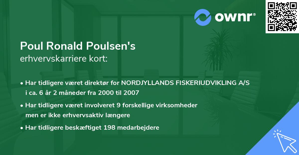 Poul Ronald Poulsen's erhvervskarriere kort