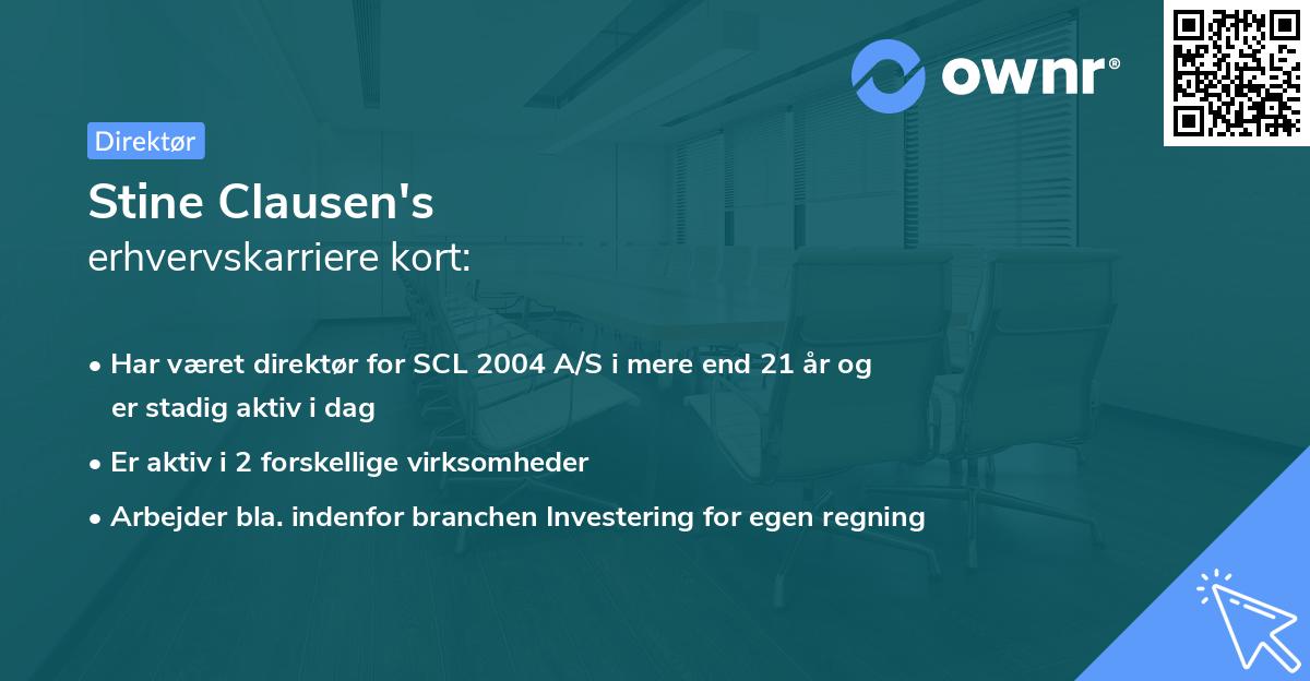 Stine Clausen's erhvervskarriere kort