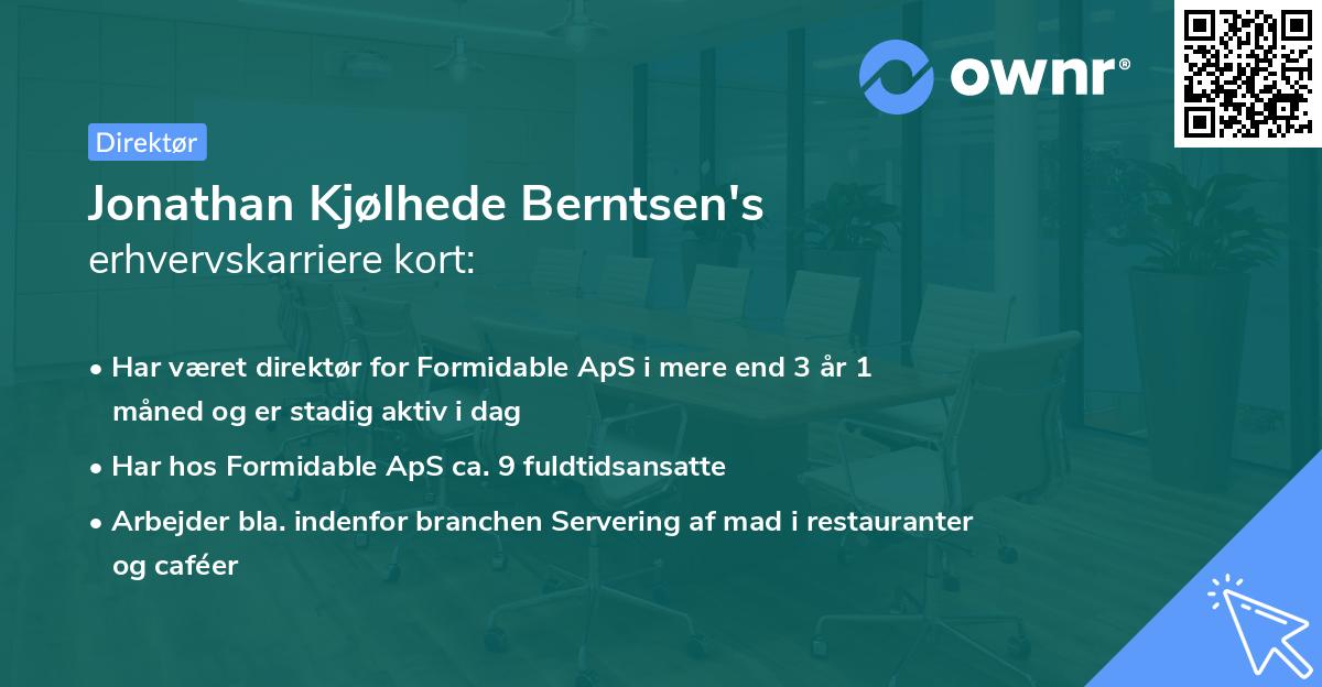 Jonathan Kjølhede Berntsen's erhvervskarriere kort