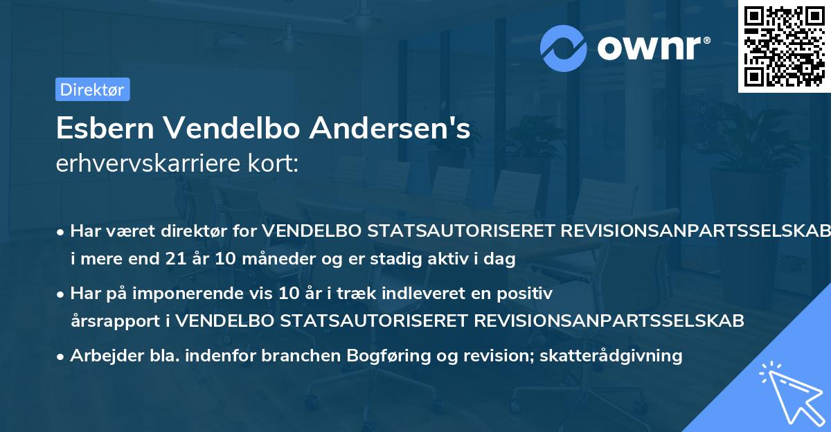 Esbern Vendelbo Andersen's erhvervskarriere kort