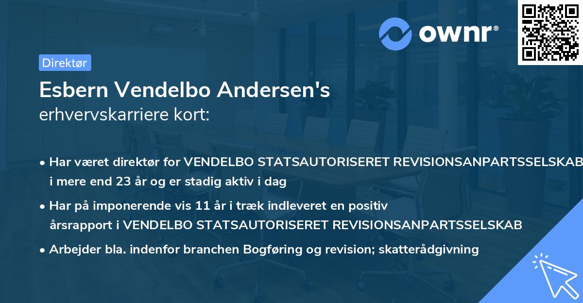 Esbern Vendelbo Andersen's erhvervskarriere kort