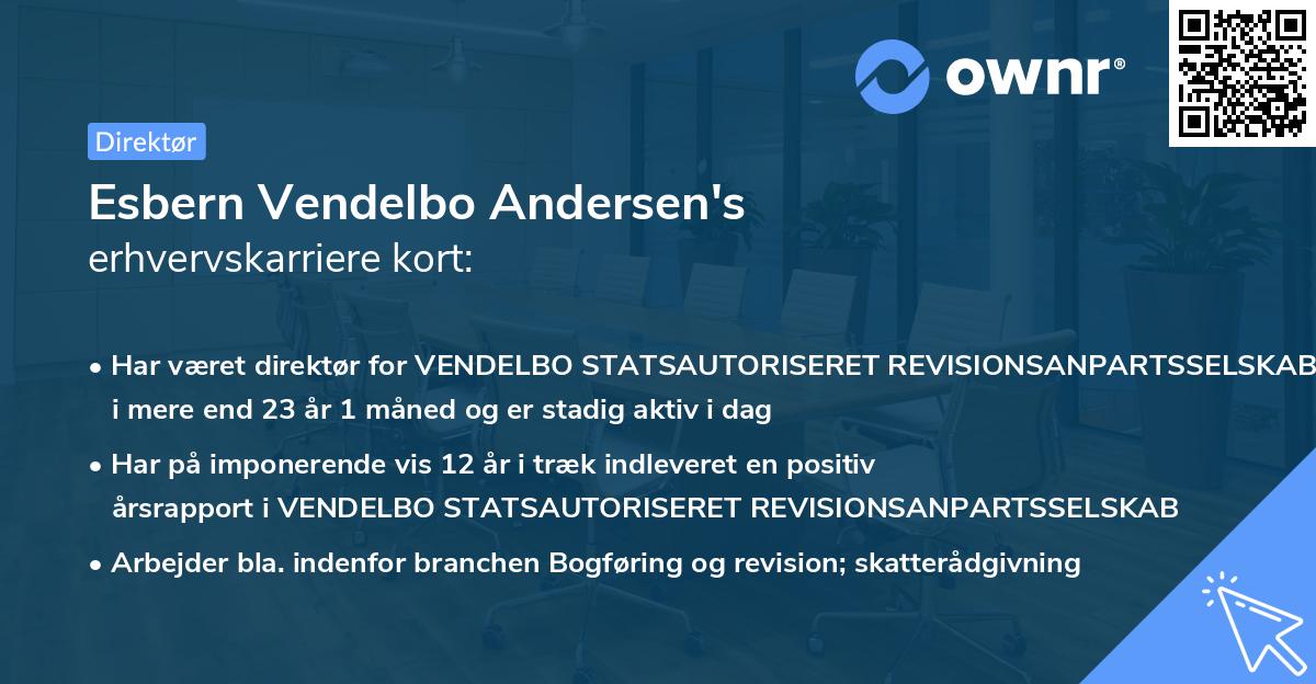 Esbern Vendelbo Andersen's erhvervskarriere kort