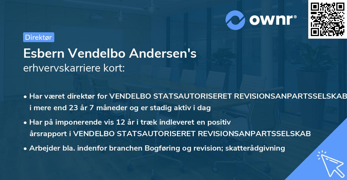 Esbern Vendelbo Andersen's erhvervskarriere kort