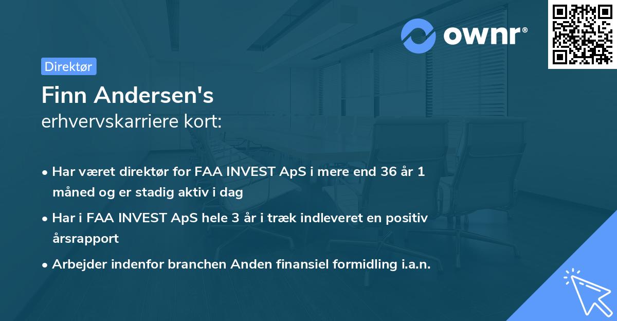 Finn Andersen's erhvervskarriere kort