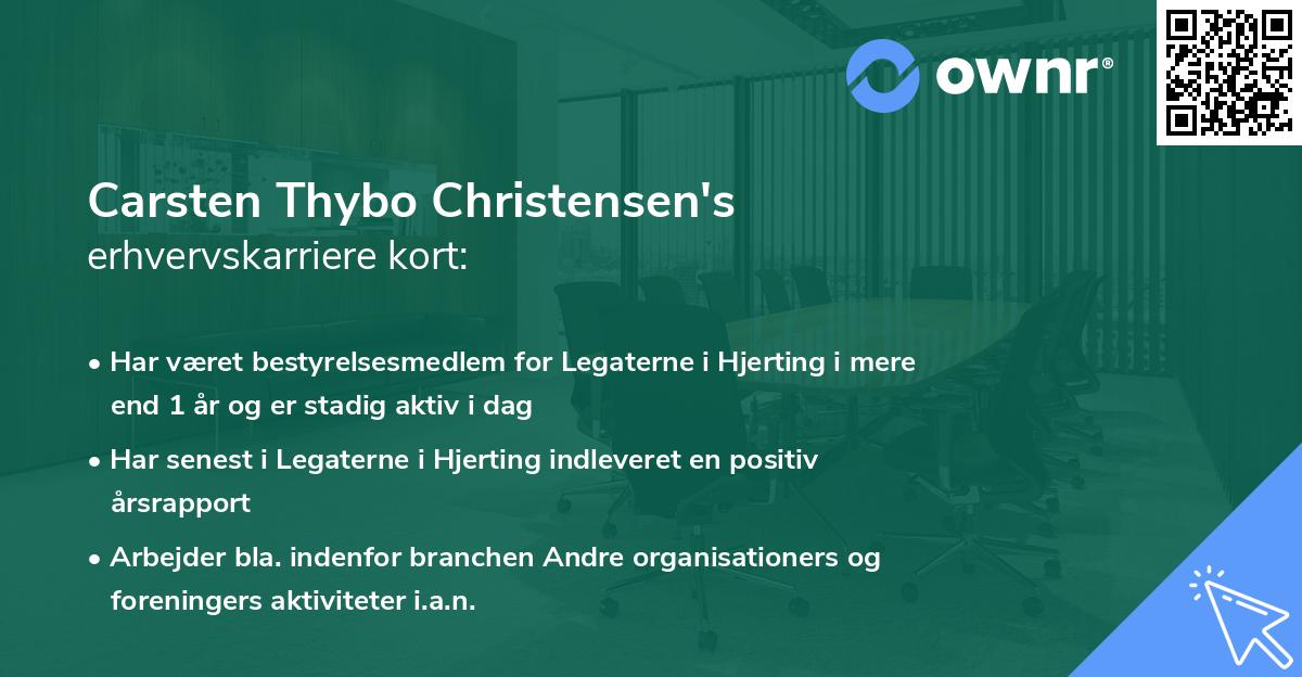 Carsten Thybo Christensen's erhvervskarriere kort