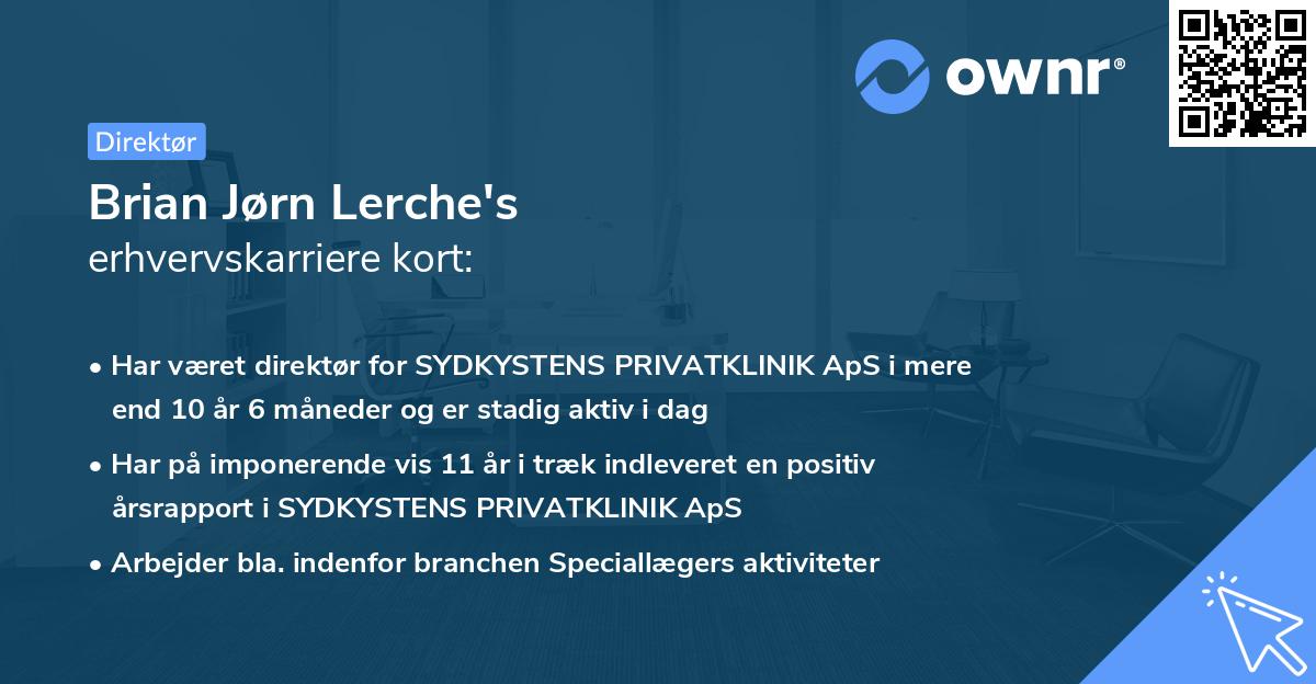 Brian Jørn Lerche's erhvervskarriere kort