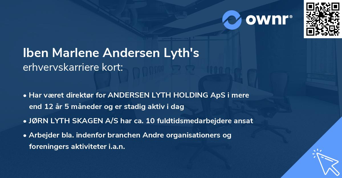 Iben Marlene Andersen Lyth's erhvervskarriere kort