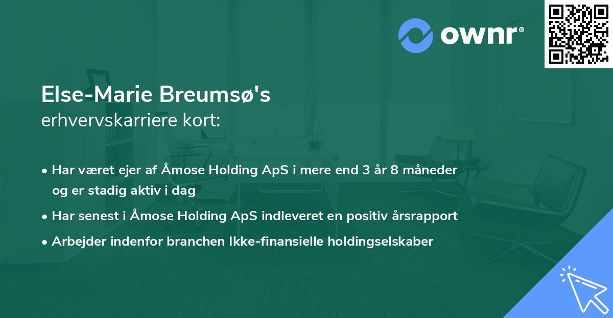 Else-Marie Breumsø's erhvervskarriere kort