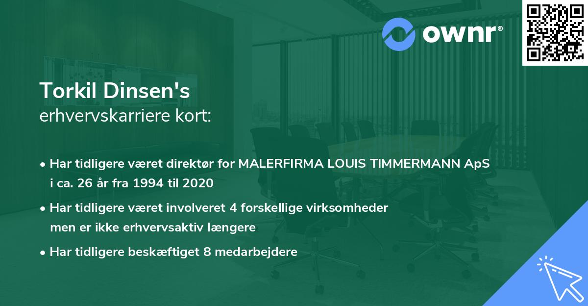 Torkil Dinsen's erhvervskarriere kort