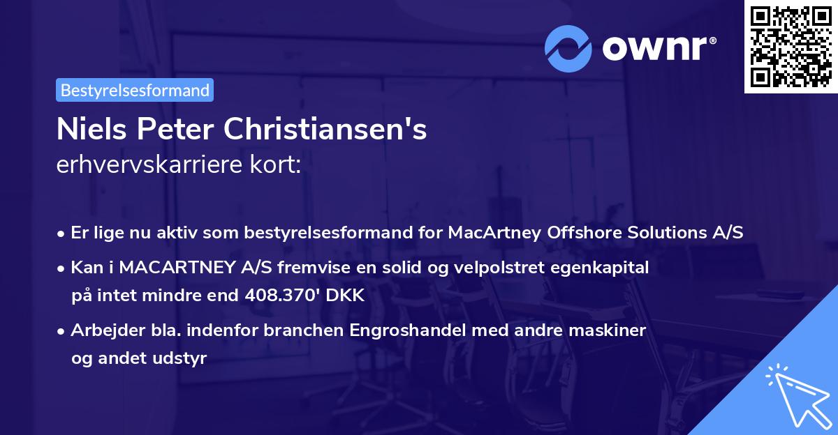 Niels Peter Christiansen's erhvervskarriere kort