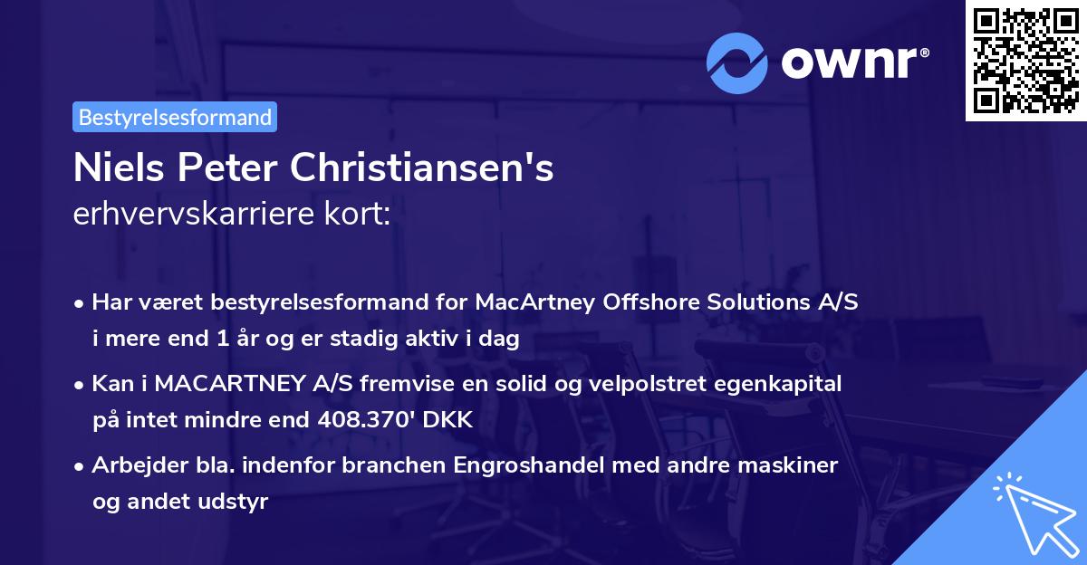 Niels Peter Christiansen's erhvervskarriere kort