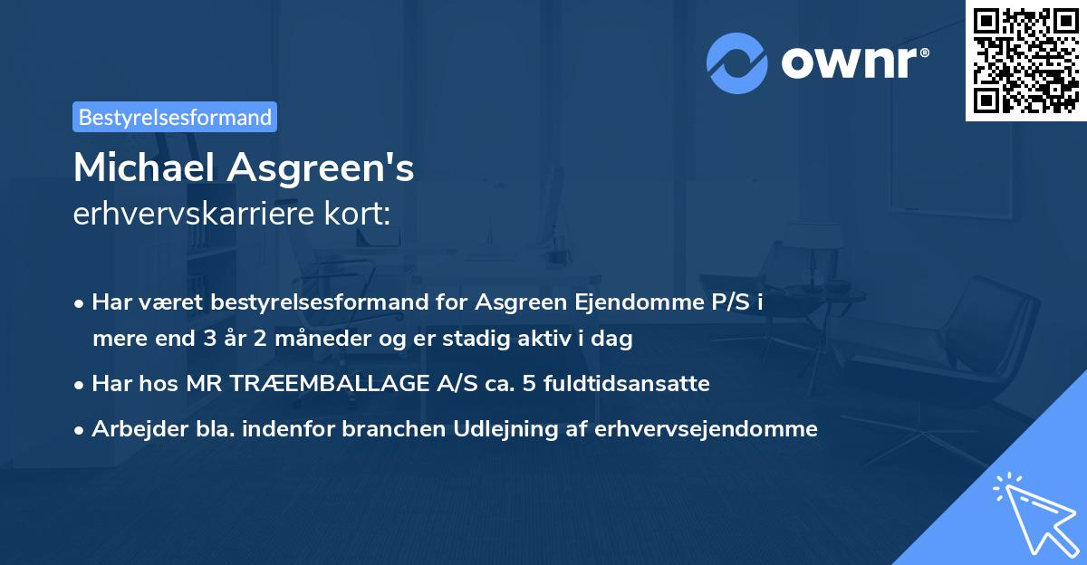 Michael Asgreen's erhvervskarriere kort