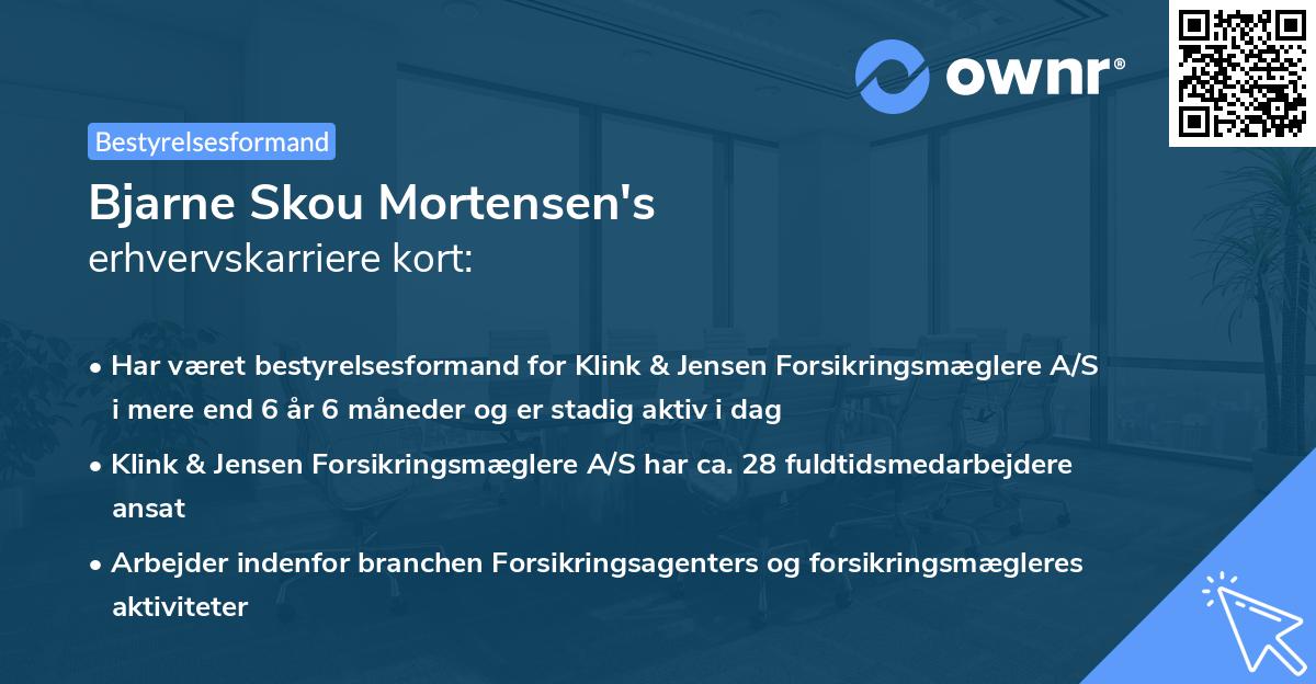 Bjarne Skou Mortensen's erhvervskarriere kort