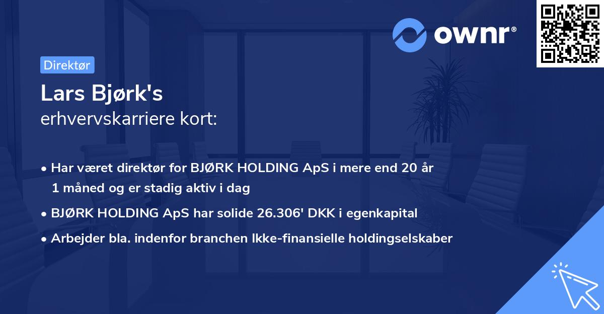 Lars Bjørk's erhvervskarriere kort