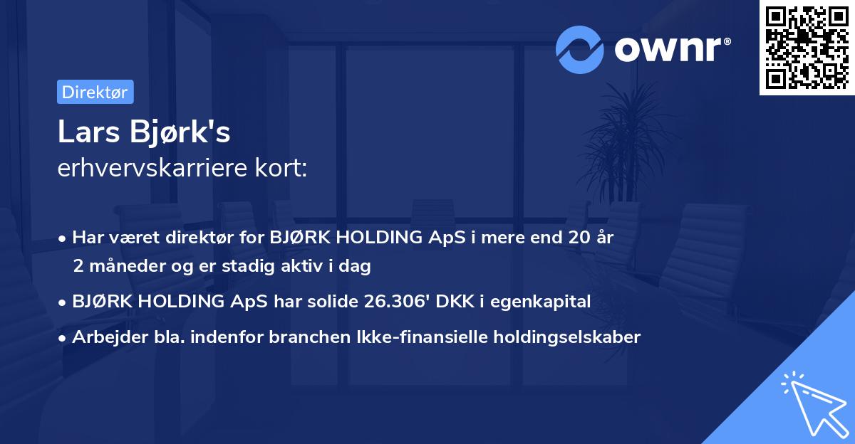 Lars Bjørk's erhvervskarriere kort
