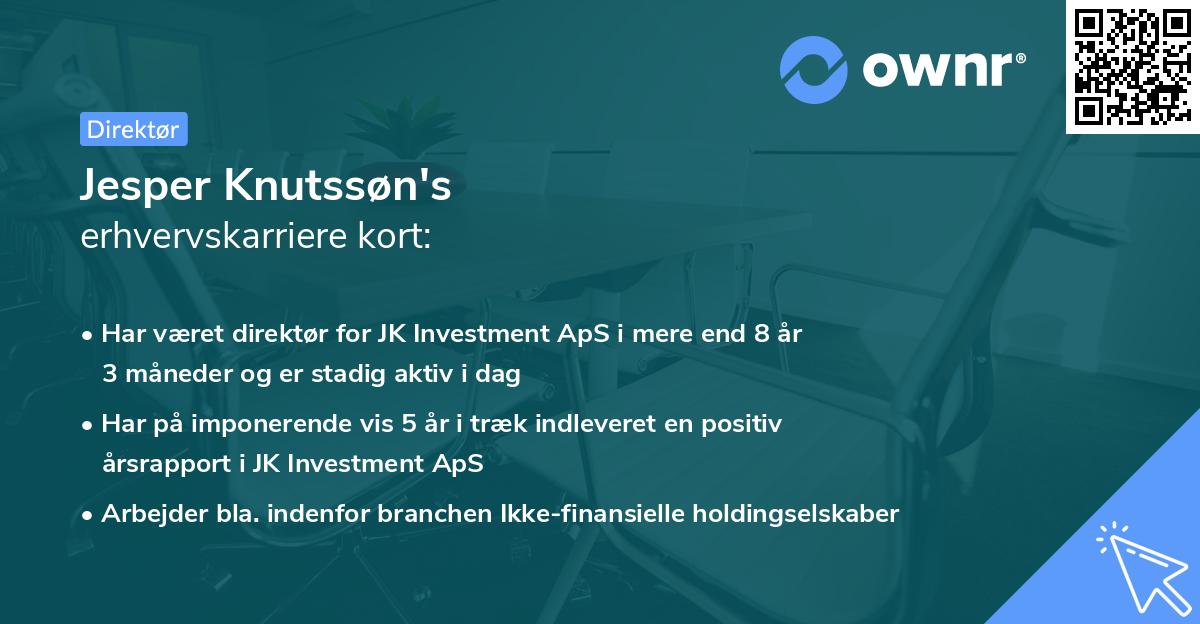 Jesper Knutssøn's erhvervskarriere kort