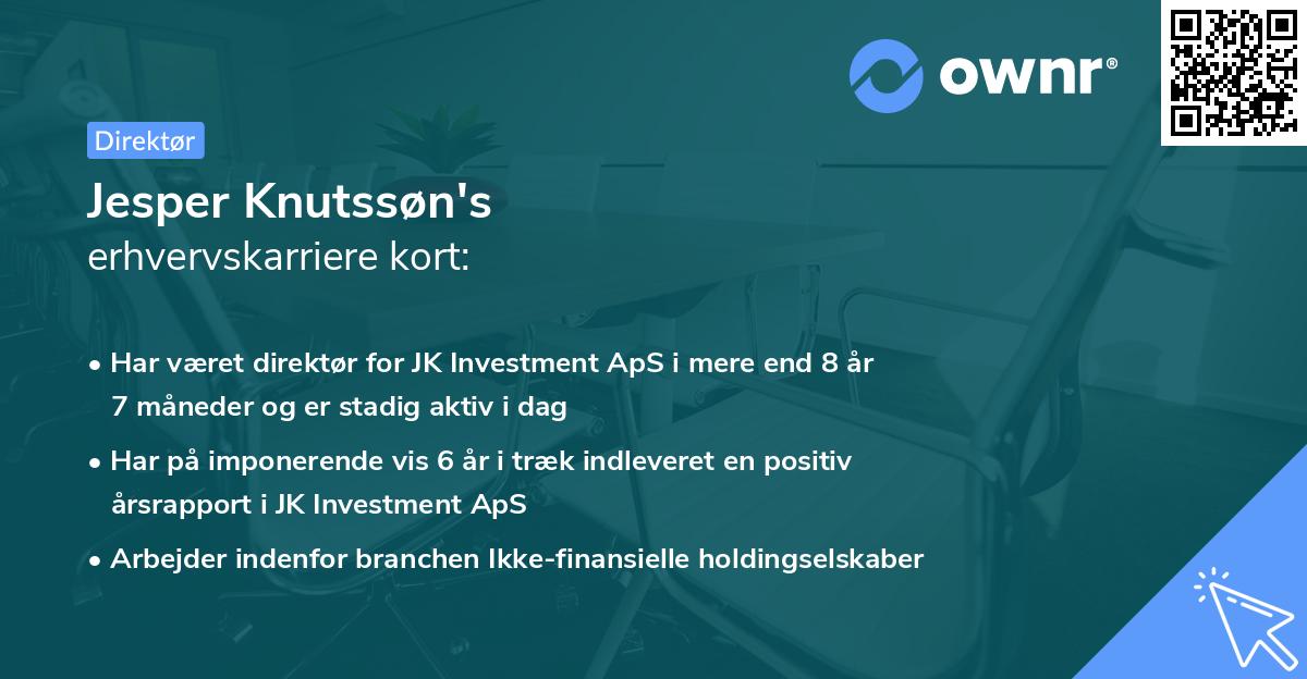 Jesper Knutssøn's erhvervskarriere kort