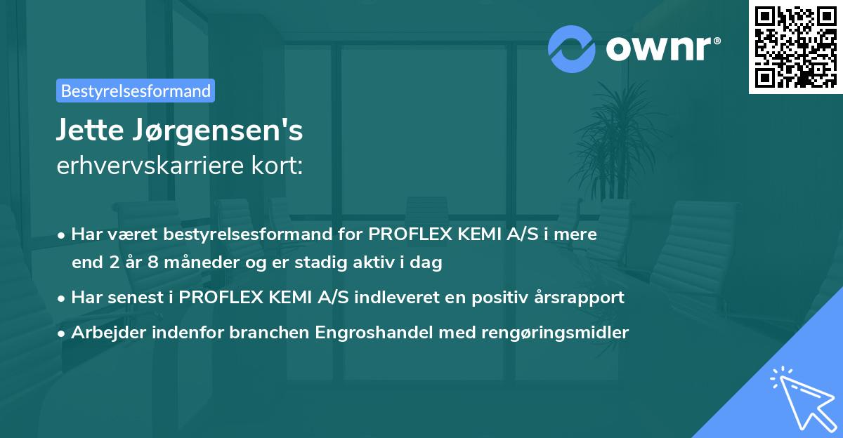 Jette Jørgensen's erhvervskarriere kort