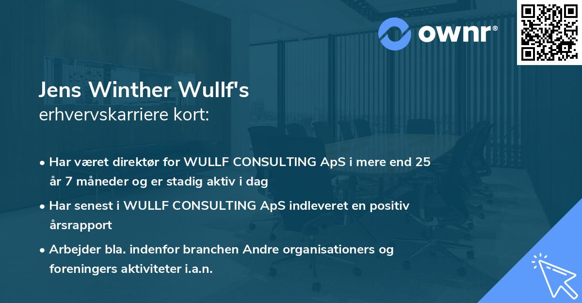 Jens Winther Wullf's erhvervskarriere kort