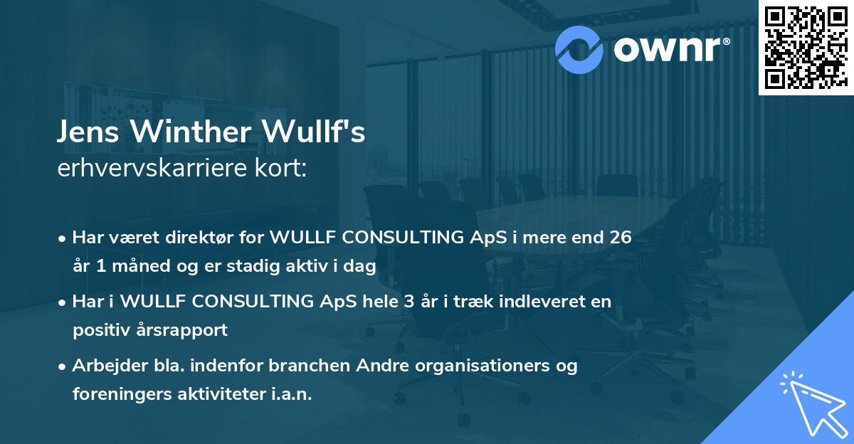 Jens Winther Wullf's erhvervskarriere kort