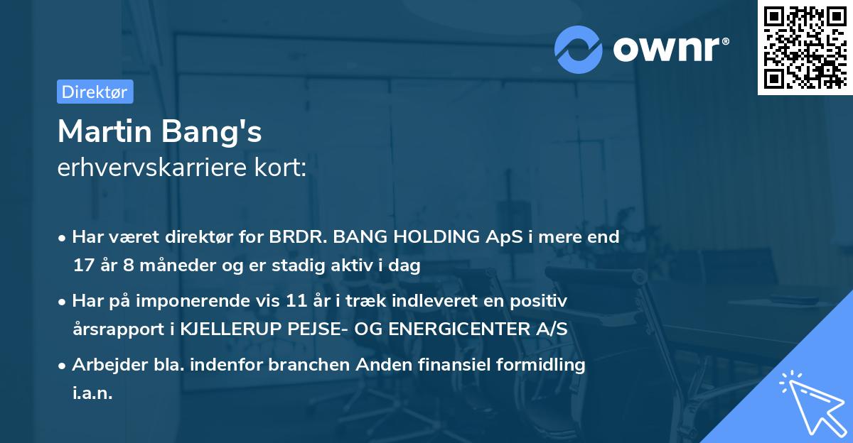 Martin Bang's erhvervskarriere kort