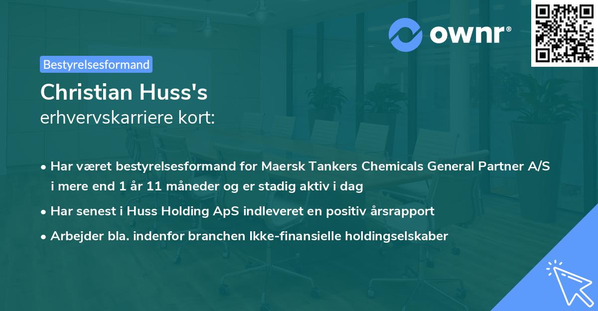 Christian Huss's erhvervskarriere kort