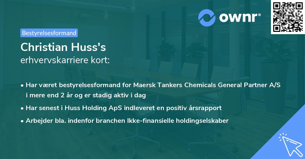Christian Huss's erhvervskarriere kort